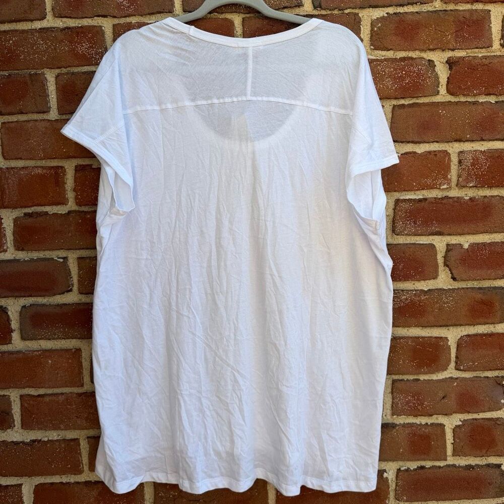 Barefoot Dreams Malibu Collection Women's Scoop Neck Tunic T-shirt White 2X NEW - Picture 7 of 9